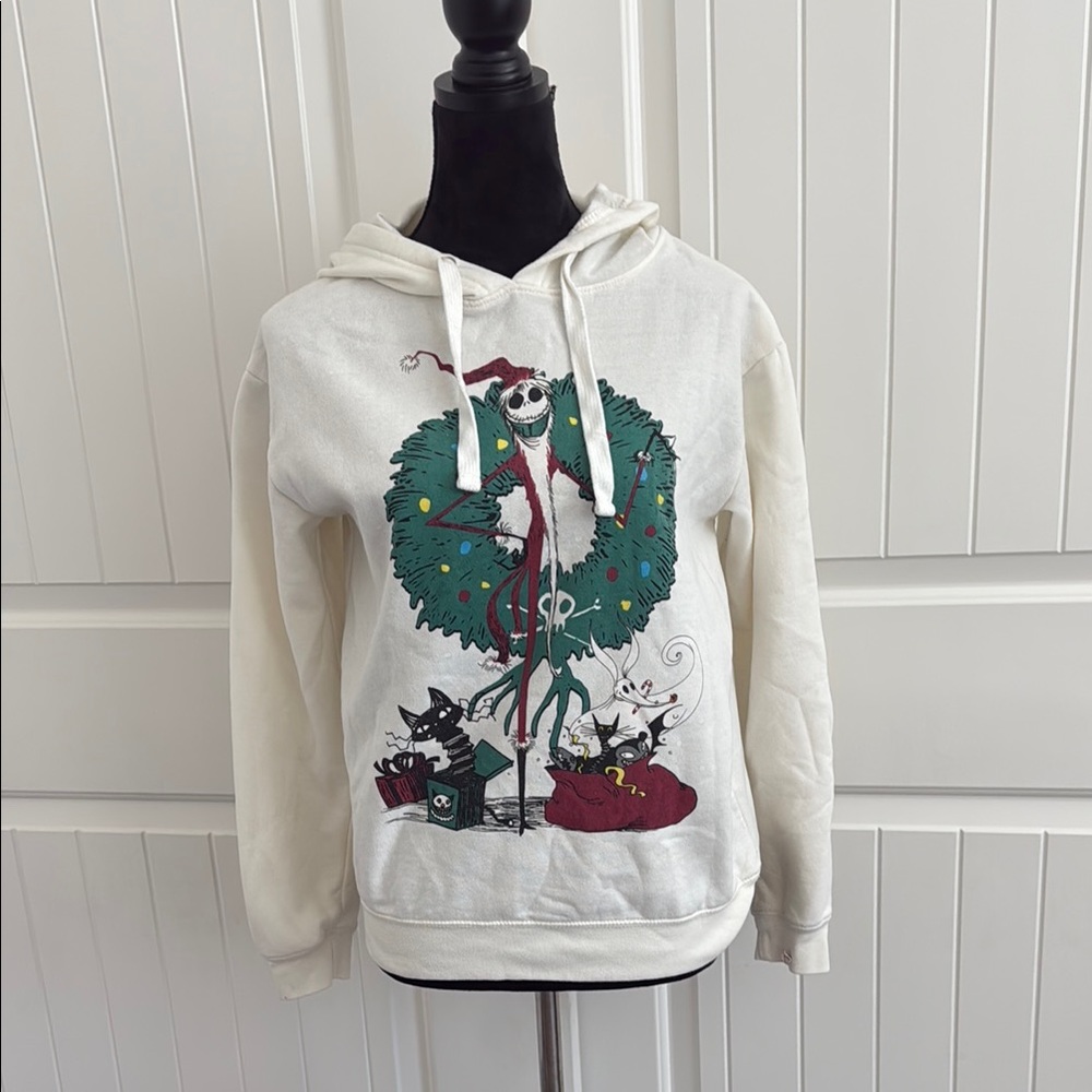 Disney White Hoodie with Festive Graphic